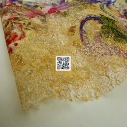 شبك مقصب مشجر - ٣ الوان - #٥٠٢ قماش نسائي للمناسبات (ذهبي)