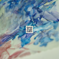 اورجنزا مقصب مشجر مع اوراق ورد بارزة - ٣ الوان - #٥٠٤ قماش نسائي للمناسبات (ازرق فاتح)