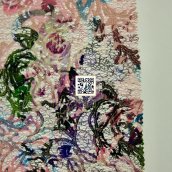 شبك مقصب مشجر - ٣ الوان - #٥٠٢ قماش نسائي للمناسبات (وردي)