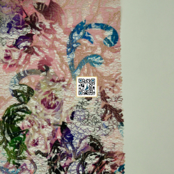 شبك مقصب مشجر - ٣ الوان - #٥٠٢ قماش نسائي للمناسبات (وردي)