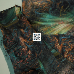 حرير ستان طباعة ديجيتال عالية الجودة قماش نسائي بـ ٣ الوان متميزة (الفضاء) (تركوازي)