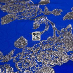 ستان جاكار مشجر مقصب - "الأصيلة" (ازرق غامق - كحلي)