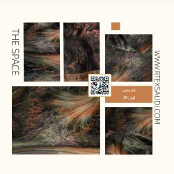 حرير ستان طباعة ديجيتال عالية الجودة قماش نسائي بـ ٣ الوان متميزة (الفضاء) (برتقالي)