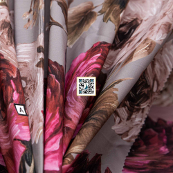 حرير ستان مشجر - ٤ الوان - #٦١ (رمادي فاتح)