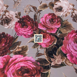 حرير ستان مشجر - ٤ الوان - #٦١ (رمادي فاتح)