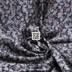 حرير ستان مشجر - ٤ الوان - #٦٠ (بنفسجي غامق)