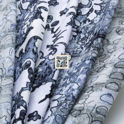 حرير ستان مشجر لونين - #٦٣ - (صرخه) (ازرق فاتح)