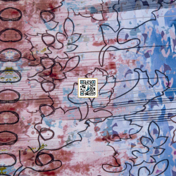 حرير ستان مشجر لونين - #٦٣ - (صرخه) (ازرق فاتح #2)