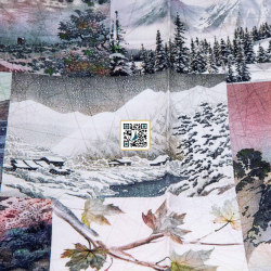 حرير ستان مشجر  - (خيال) (ذهبي) حرير ستان مشجر  - (خيال) (ذهبي)