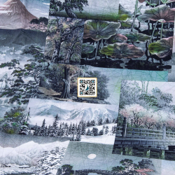 حرير ستان مشجر  - (خيال) (اخضر) حرير ستان مشجر  - (خيال) (اخضر)